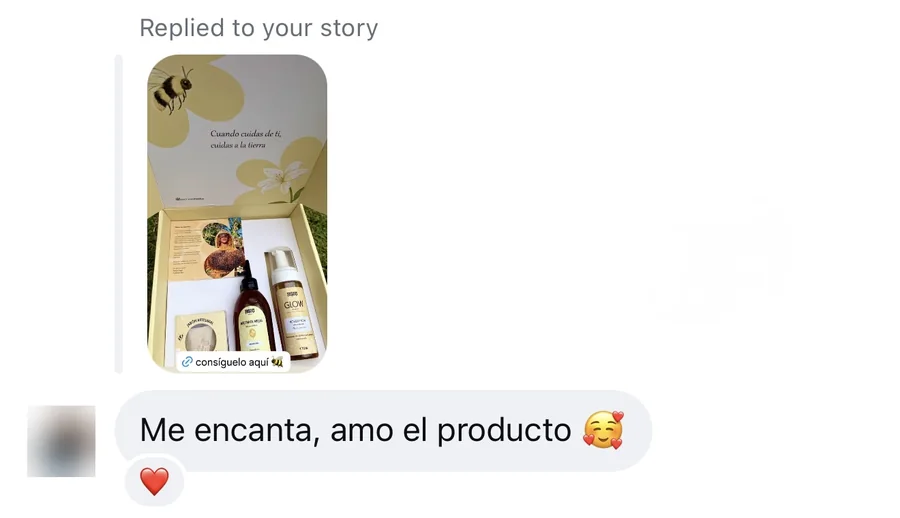 Respuesta a la historia del Kit Honi Glow: «Me encanta, amo el producto.»